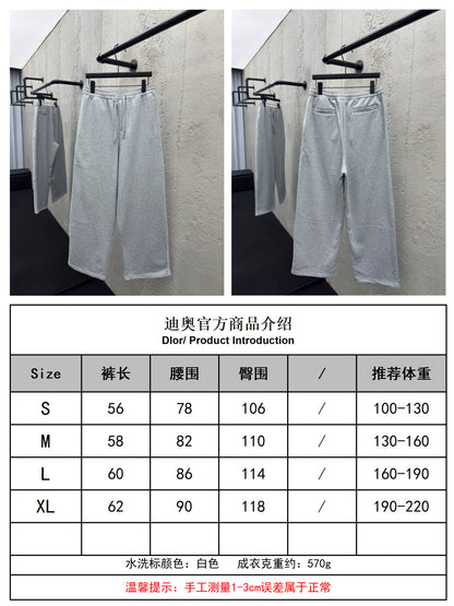 Chain 2 / Dior Men's Embroidered Gray Pants