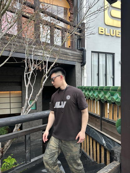 사슬 / 루이비통 남성 여성 프린트 라운드 반팔 티셔츠