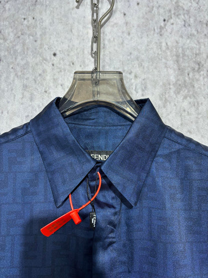 Chain / Fendi Men's Single Buckle Short Sleeve Shirt