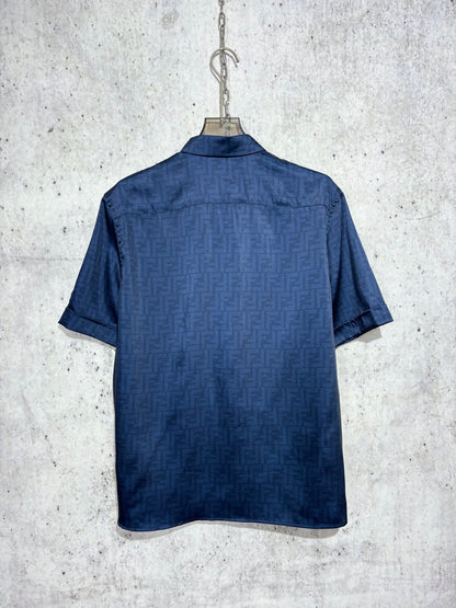 Chain / Fendi Men's Single Buckle Short Sleeve Shirt