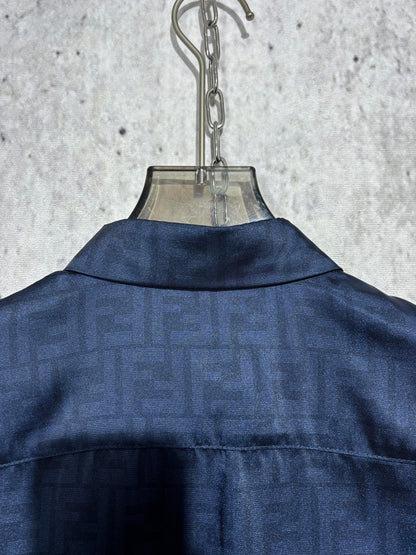 Chain / Fendi Men's Single Buckle Short Sleeve Shirt