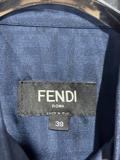 Chain / Fendi Men's Single Buckle Short Sleeve Shirt