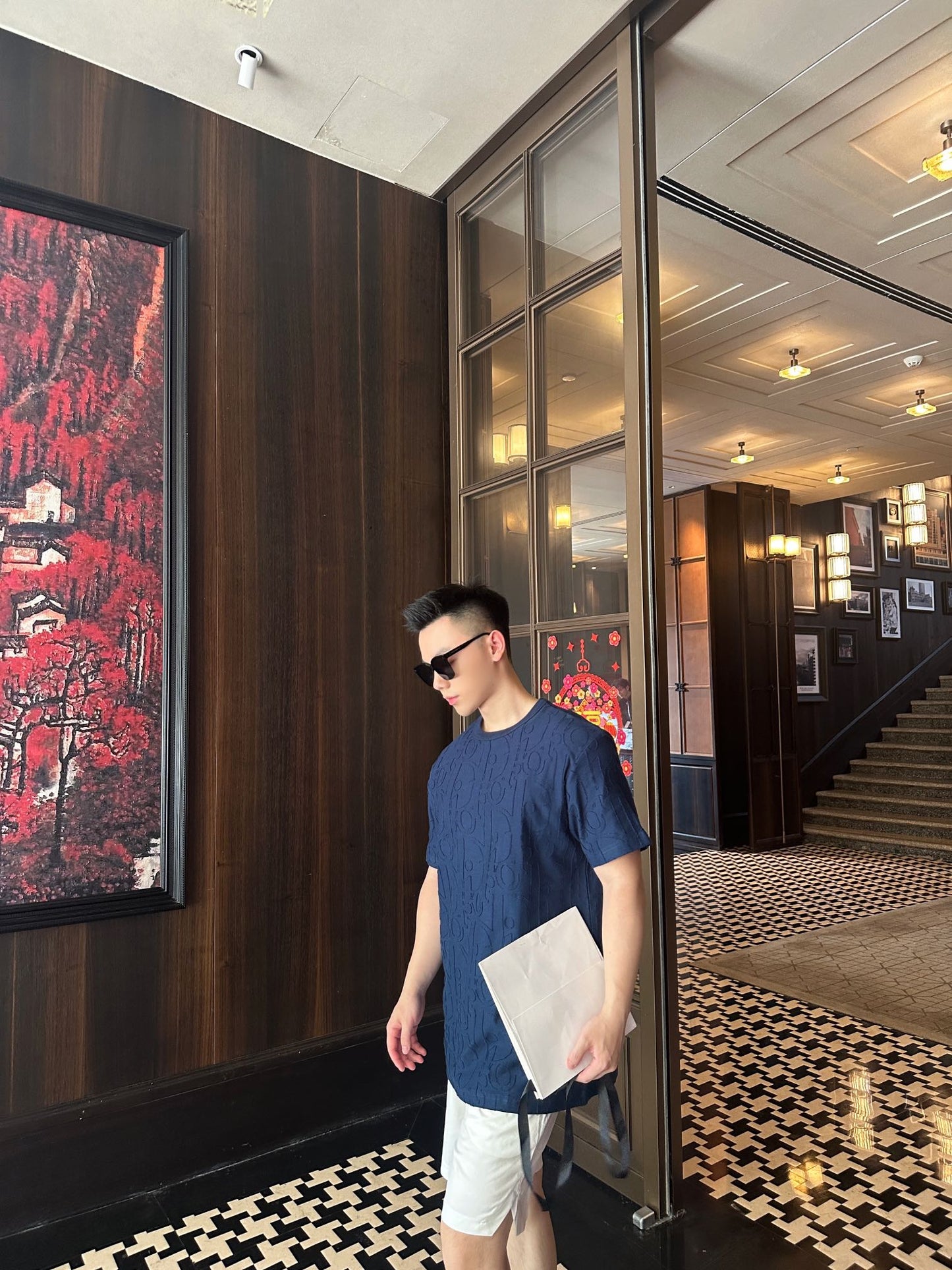 GTR / 디올 남성 프린트 반팔 티셔츠