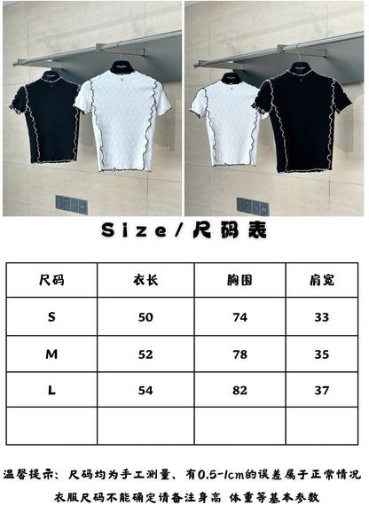 체인2호 / 샤넬 여성 신상 슬림 반팔 티셔츠 화이트