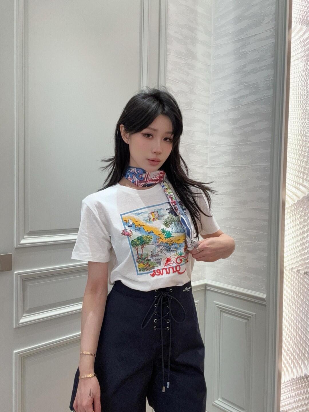 R공장 / 디올 여성 패턴 반팔 티셔츠