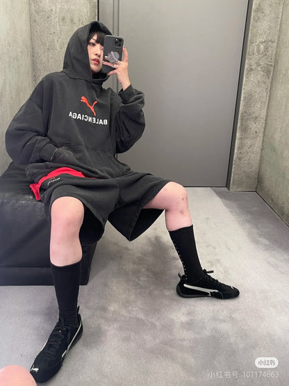 GTR / 발렌시아가  남성 워싱 후드티