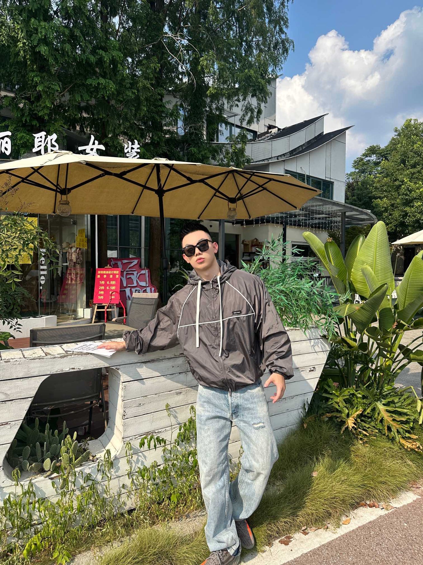 GTR / 미우미우 남성 여성 후드 재킷