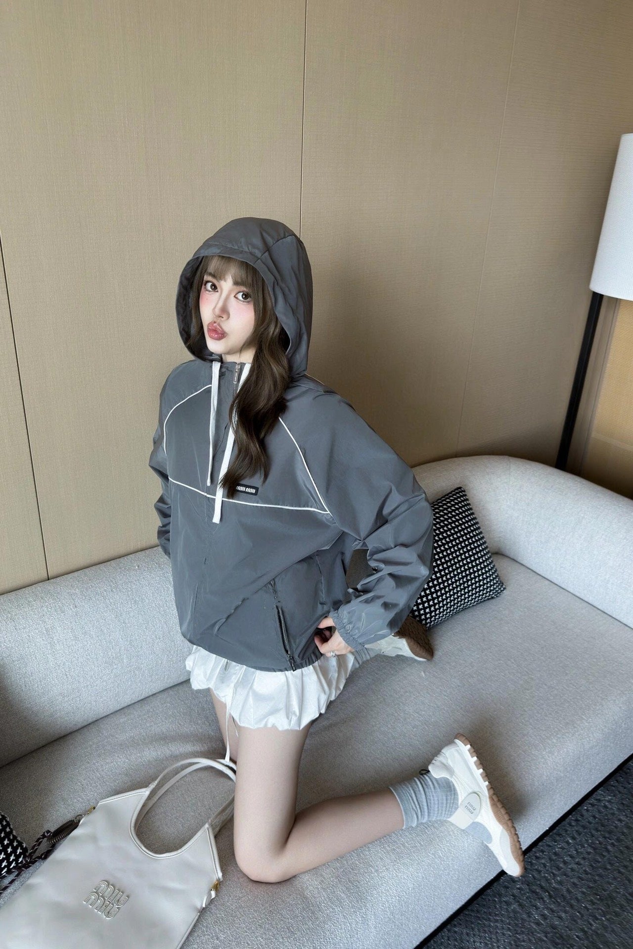 GTR / 미우미우 남성 여성 후드 재킷