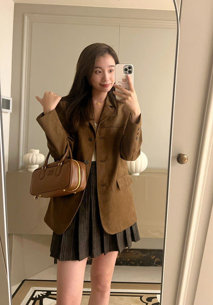 양 공장 / 미우미우 라지 브라운 볼링백
