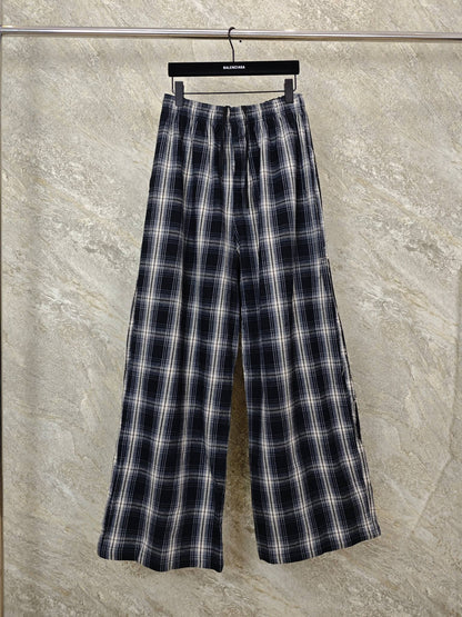GTR / Balenciaga Men's Women's Check Long Pants