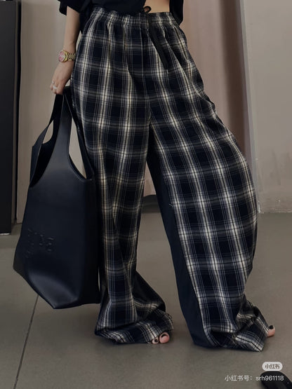 GTR / Balenciaga Men's Women's Check Long Pants