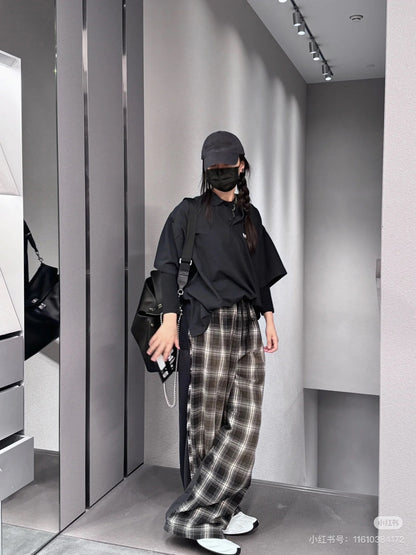 GTR / Balenciaga Men's Women's Check Long Pants
