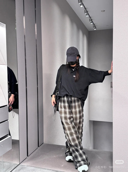 GTR / Balenciaga Men's Women's Check Long Pants