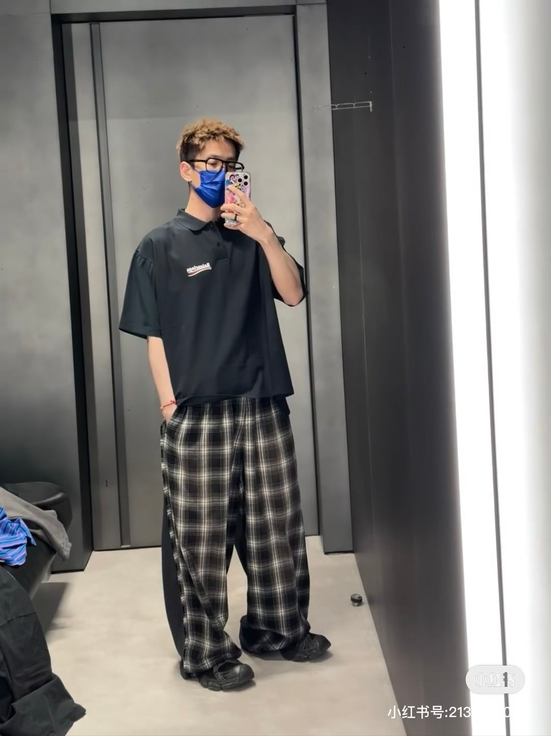 GTR / Balenciaga Men's Women's Check Long Pants