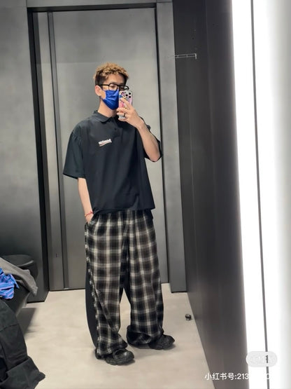GTR / Balenciaga Men's Women's Check Long Pants