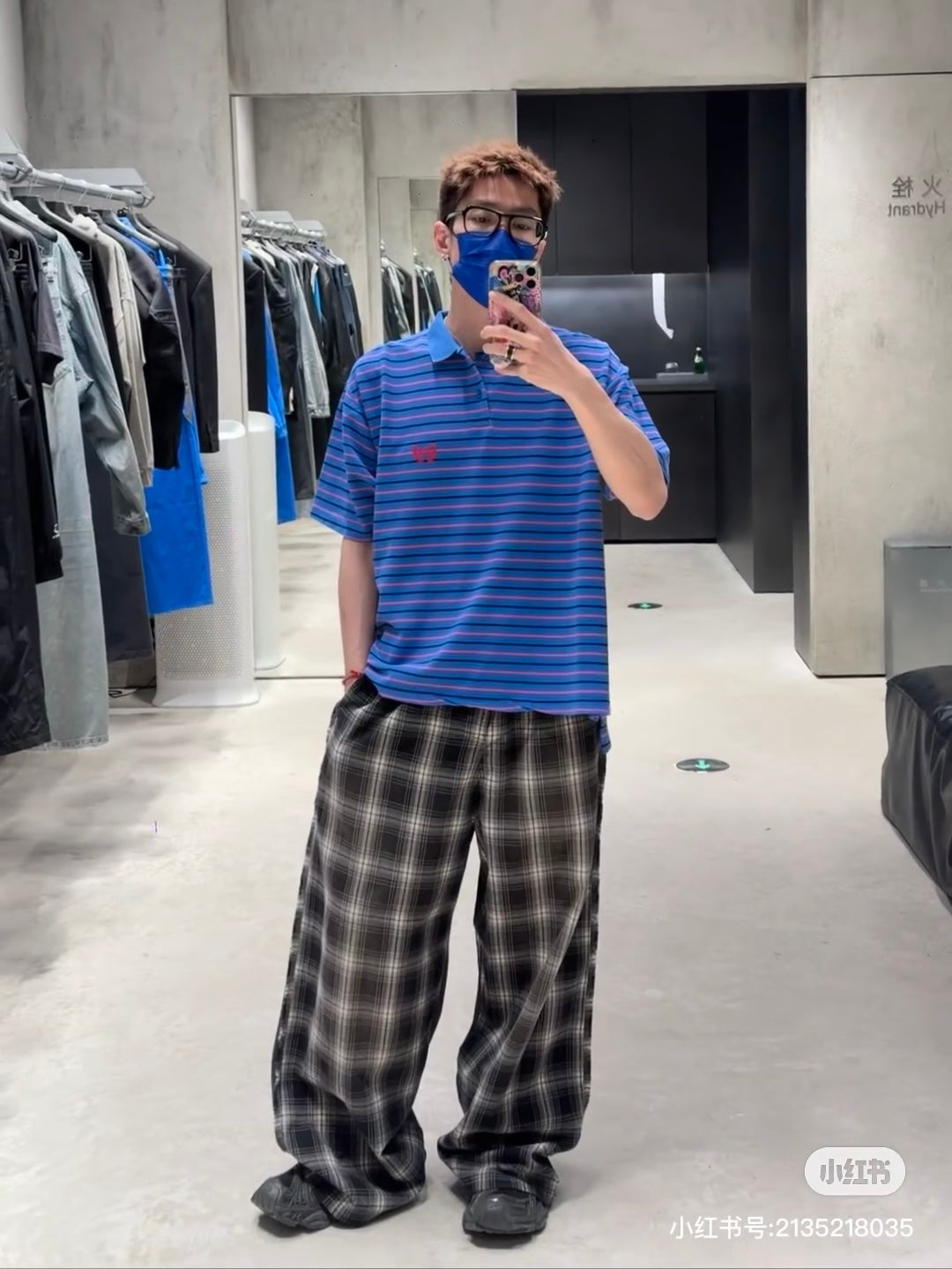 GTR / Balenciaga Men's Women's Check Long Pants