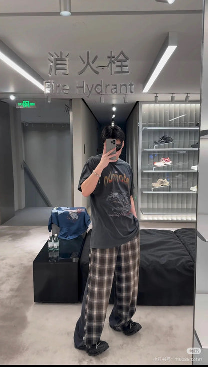 GTR / Balenciaga Men's Women's Check Long Pants