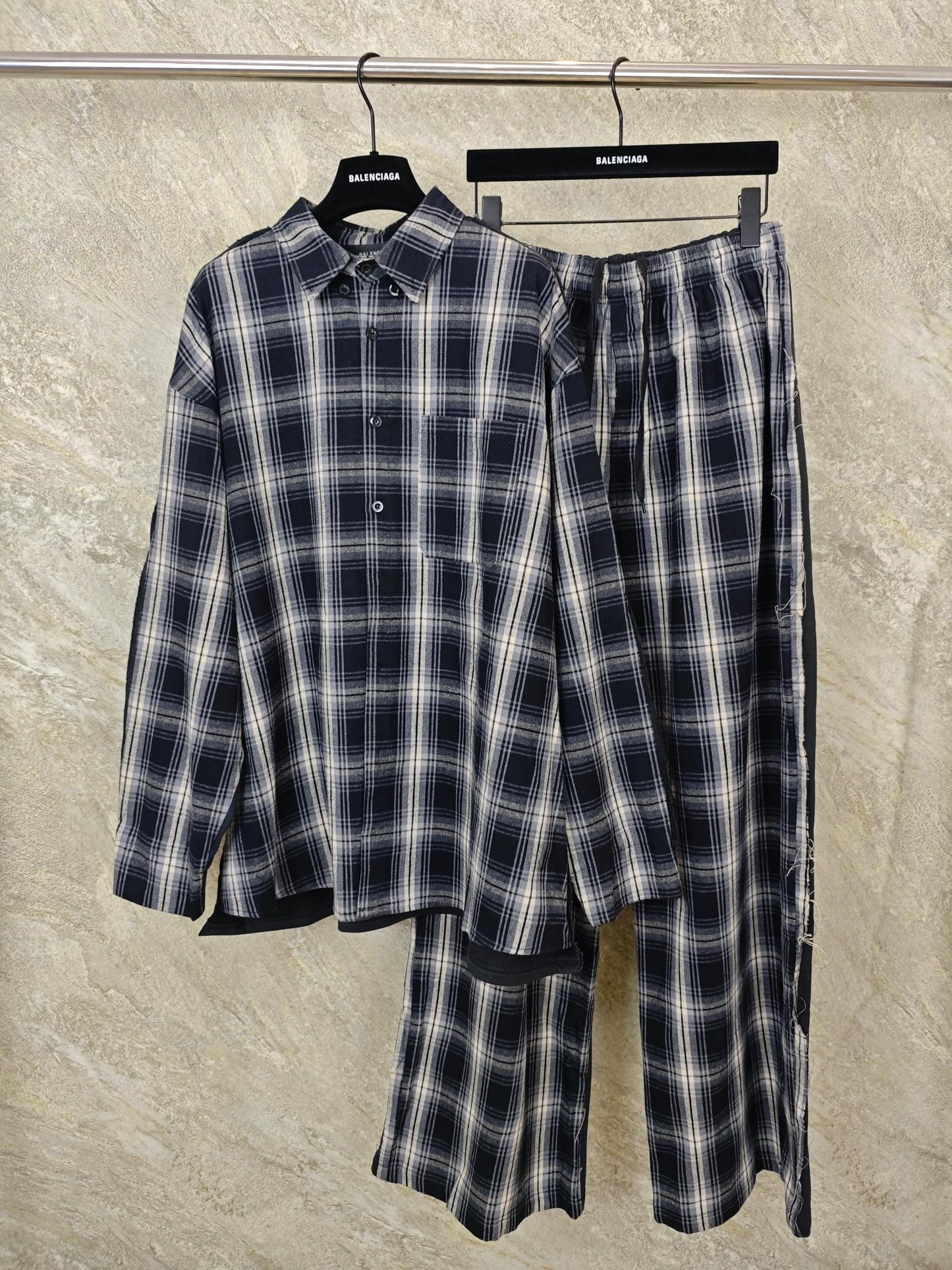 GTR / Balenciaga Men's Women's Check Long Pants