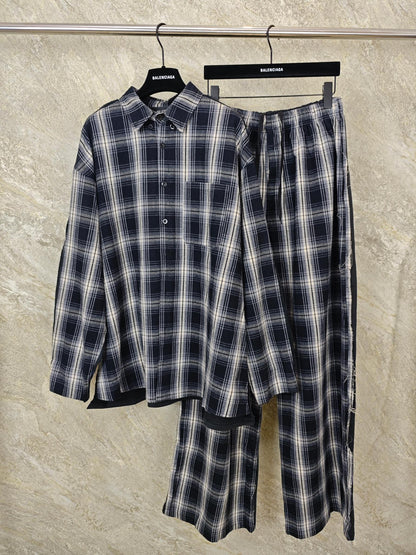 GTR / Balenciaga Men's Women's Check Long Pants