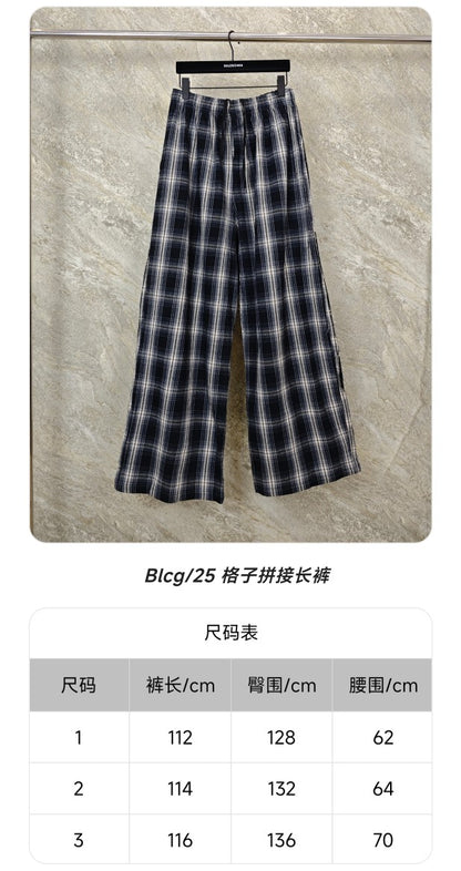 GTR / Balenciaga Men's Women's Check Long Pants