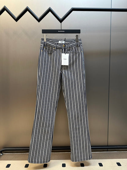 Chain 2 / Celine Women's Striped Long Pants