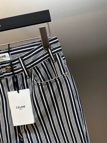 Chain 2 / Celine Women's Striped Long Pants