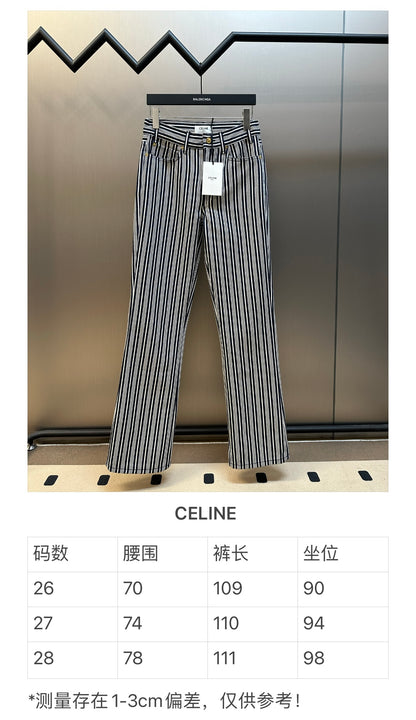 Chain 2 / Celine Women's Striped Long Pants