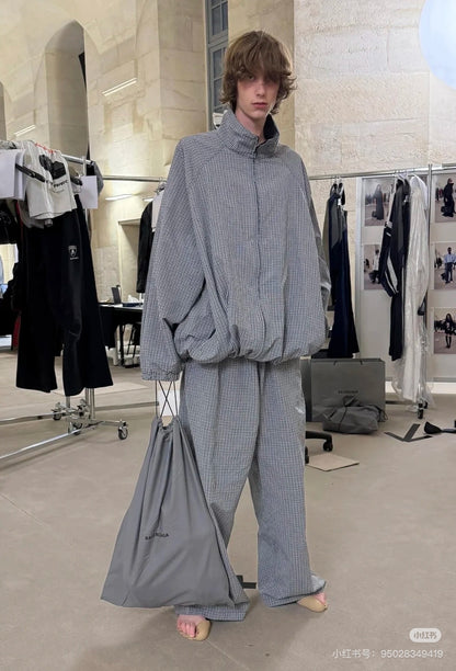 Chain2ho / Balenciaga Men's and Women's Plaid Coat