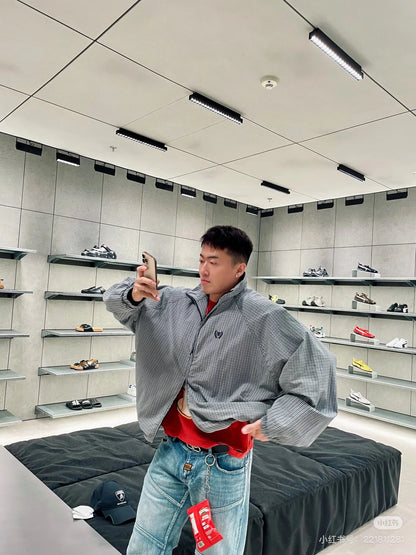 Chain2ho / Balenciaga Men's and Women's Plaid Coat