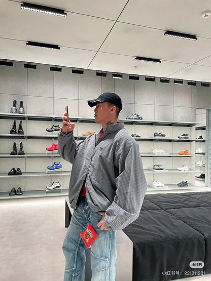Chain2ho / Balenciaga Men's and Women's Plaid Coat