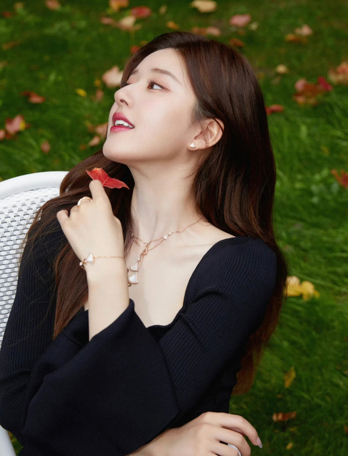 보스 악세사리 / 𝐵𝑉𝐿𝐺𝐴𝑅𝐼 여성 부채 목걸이