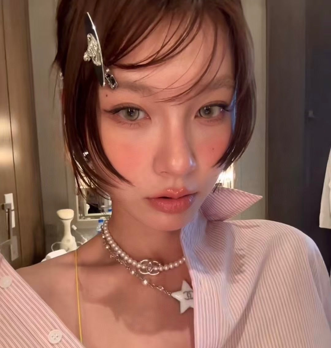 보스 악세사리 / 샤넬 여성 아크릴 별 크리스탈 진주 목걸이