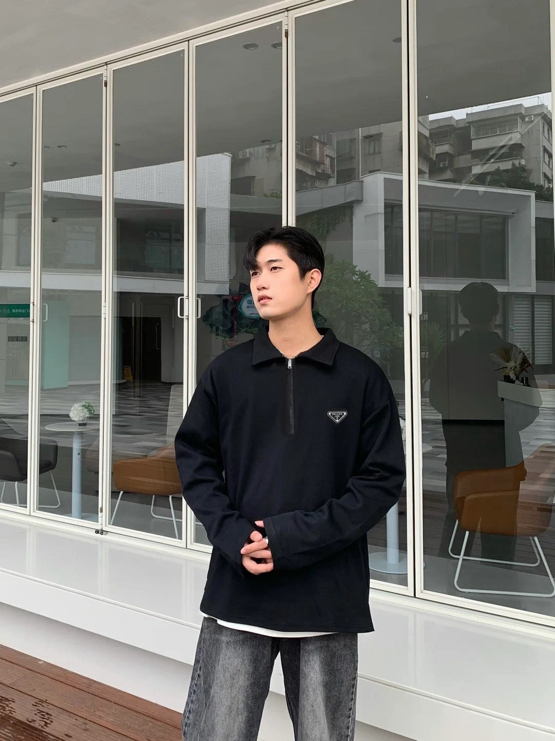 BVG / 프라다 남성 여성 긴팔 셔츠