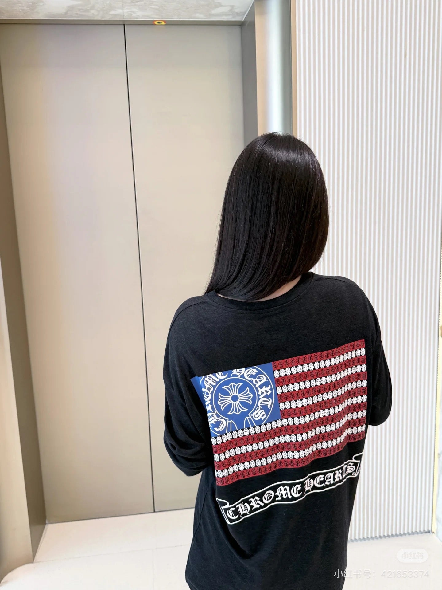GTR / 크롬하츠 남성 USA 국기 프린트 긴팔