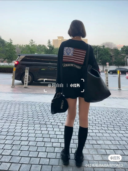GTR / 크롬하츠 남성 USA 국기 프린트 긴팔