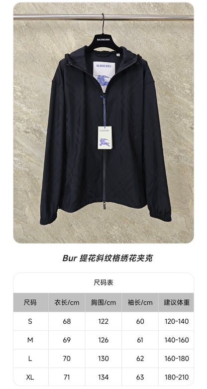 GTR / 버버리 체크 자수 후드 자켓