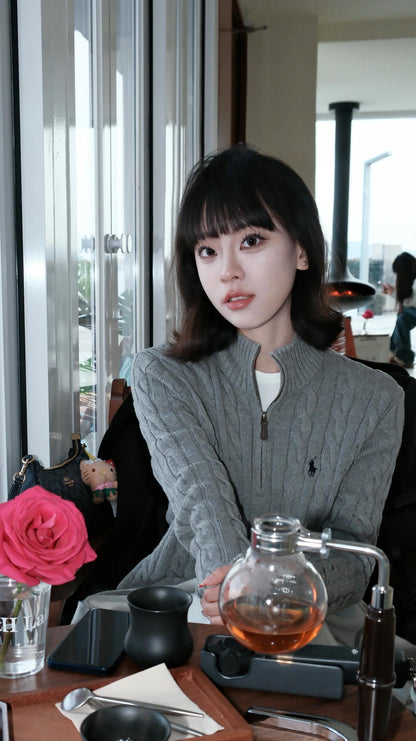 ZZLL / 폴로 집업 니트