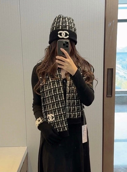 US / 샤넬 침캐시미어 모자+머플러