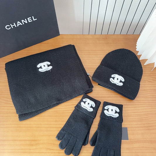US / 샤넬 모자+목도리+장갑