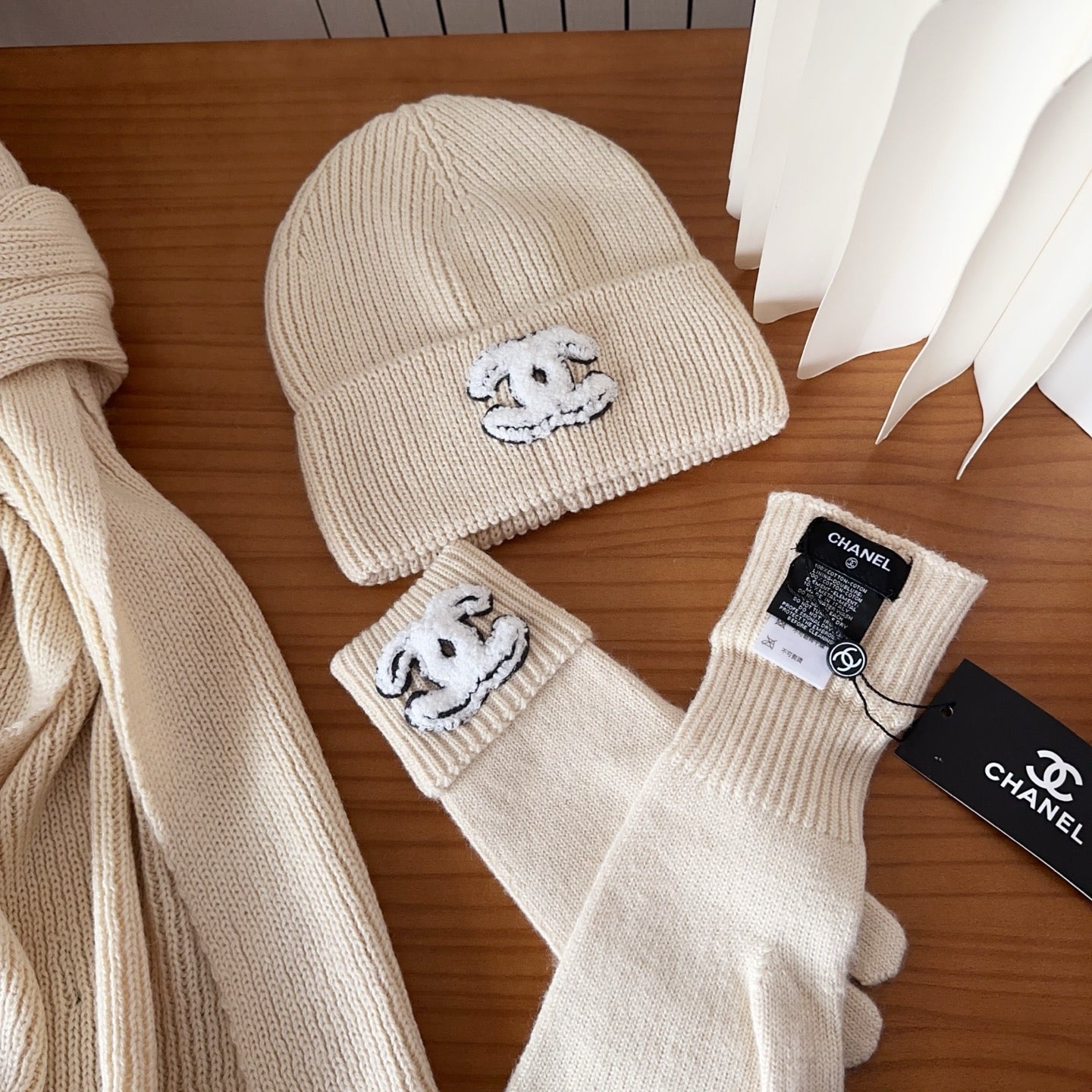US / 샤넬 모자+목도리+장갑