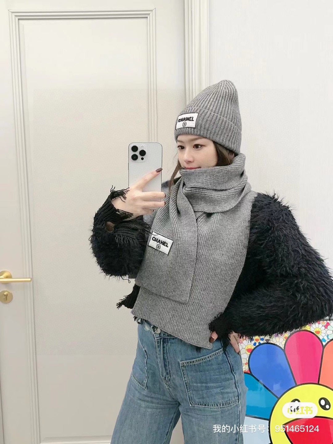 US / 샤넬모자➕스카프