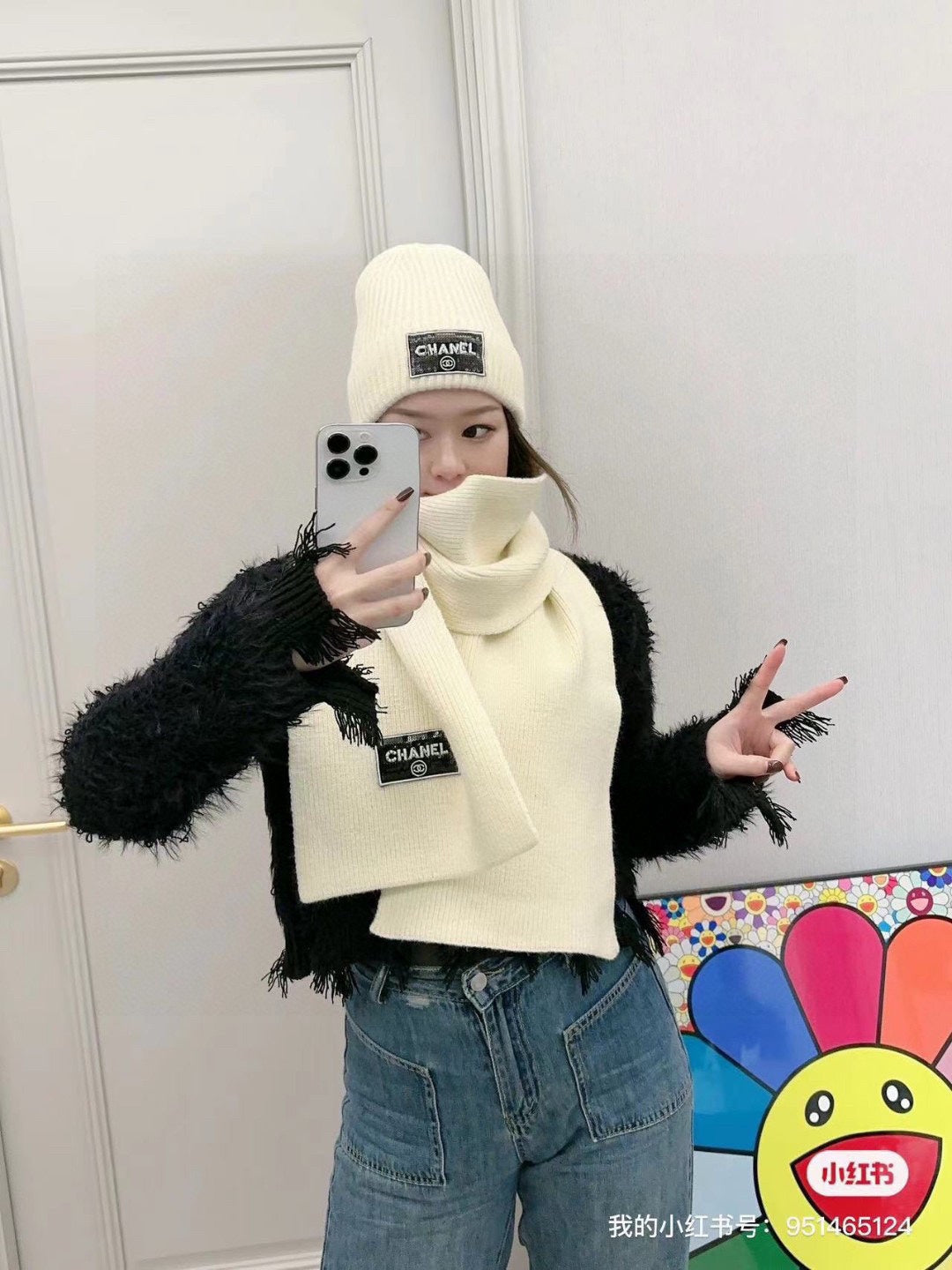US / 샤넬모자➕스카프