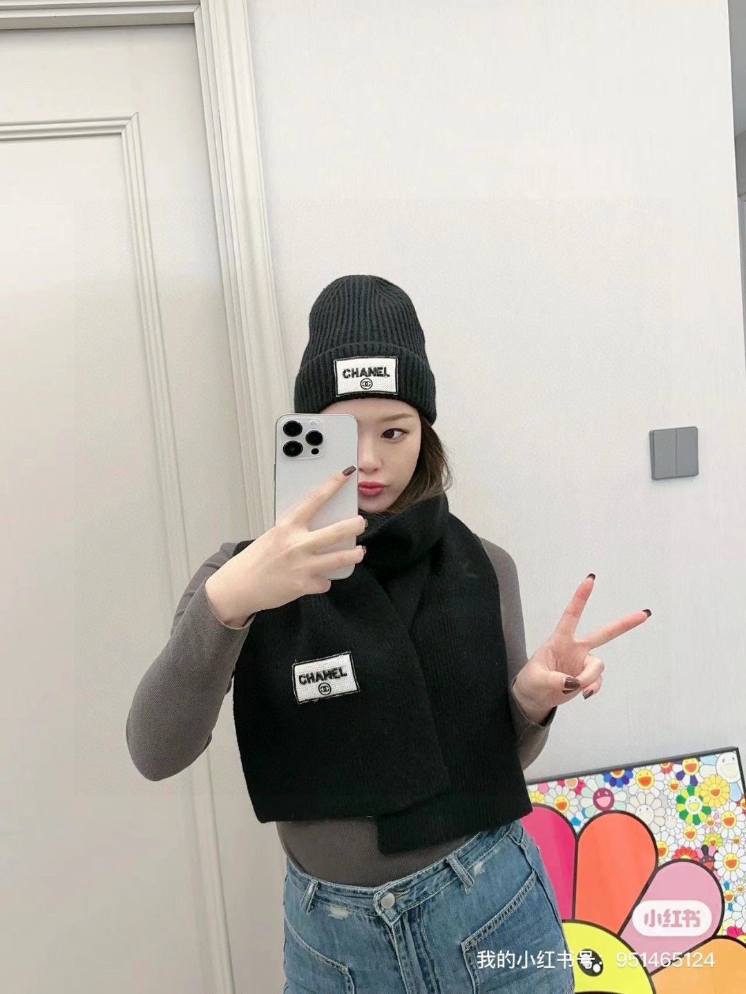 US / 샤넬모자➕스카프