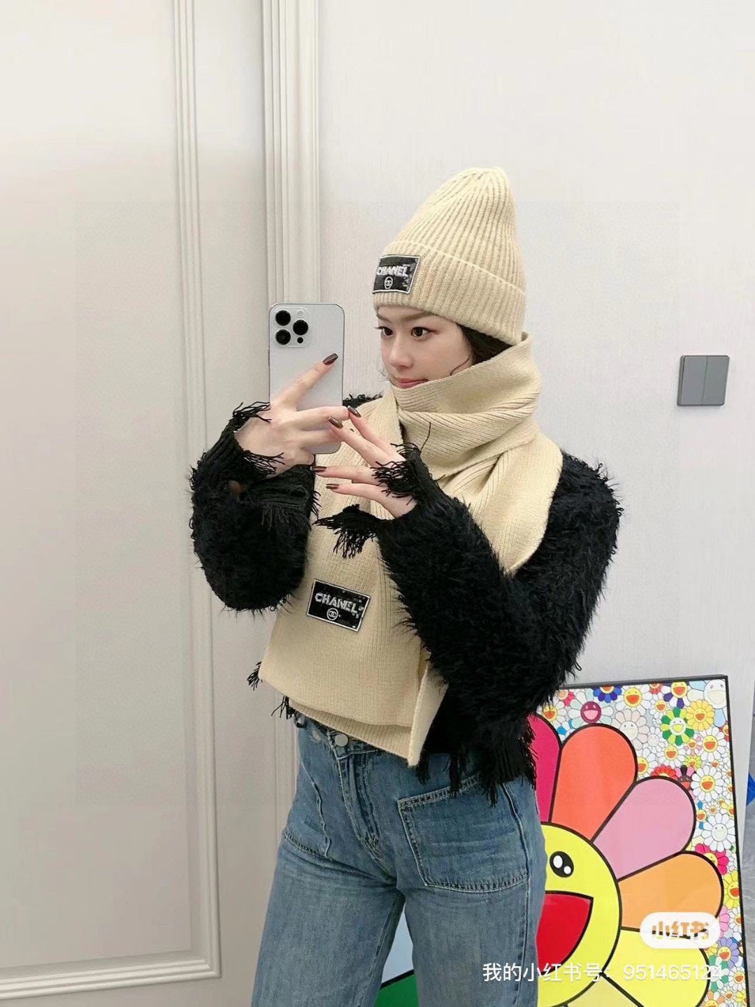 US / 샤넬모자➕스카프