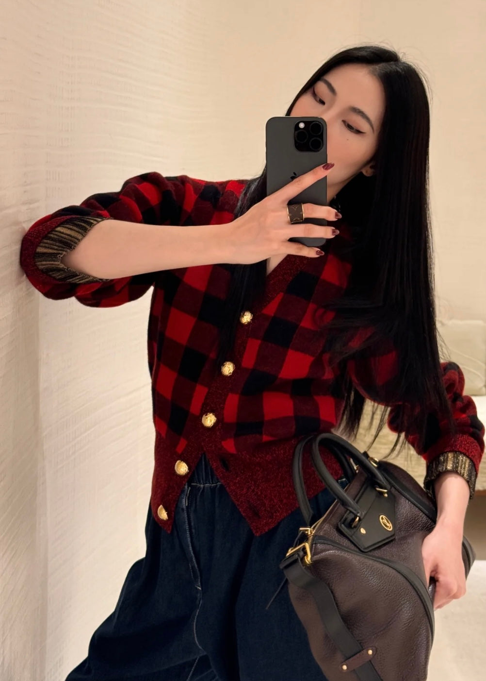 TJ셀러 / 루이비통 레드 체크 카디