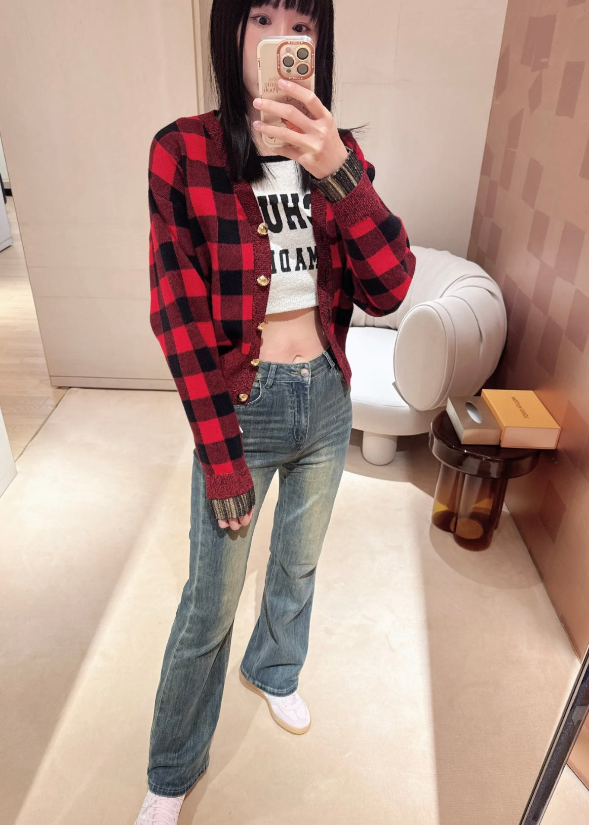 TJ셀러 / 루이비통 레드 체크 카디