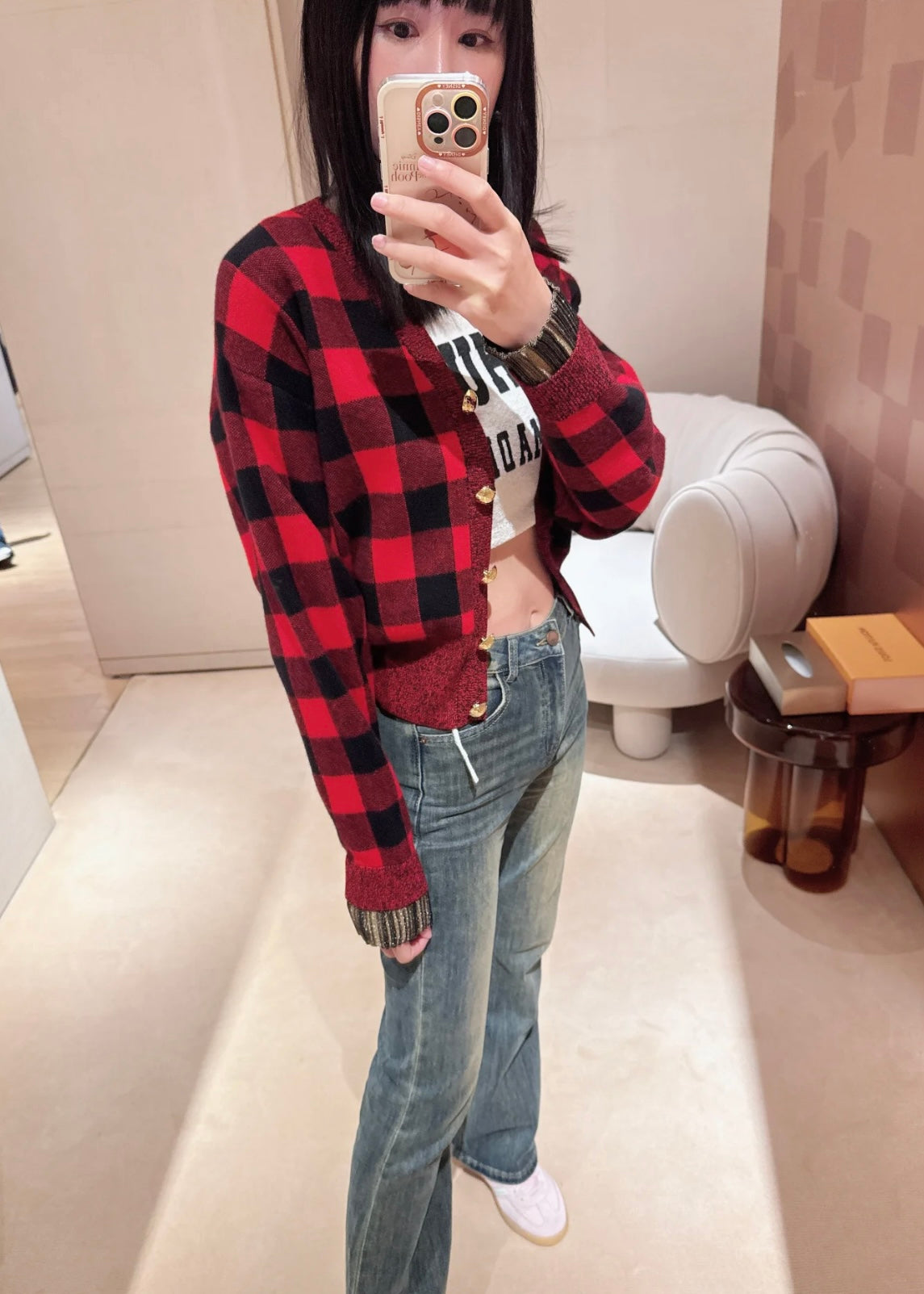 TJ셀러 / 루이비통 레드 체크 카디