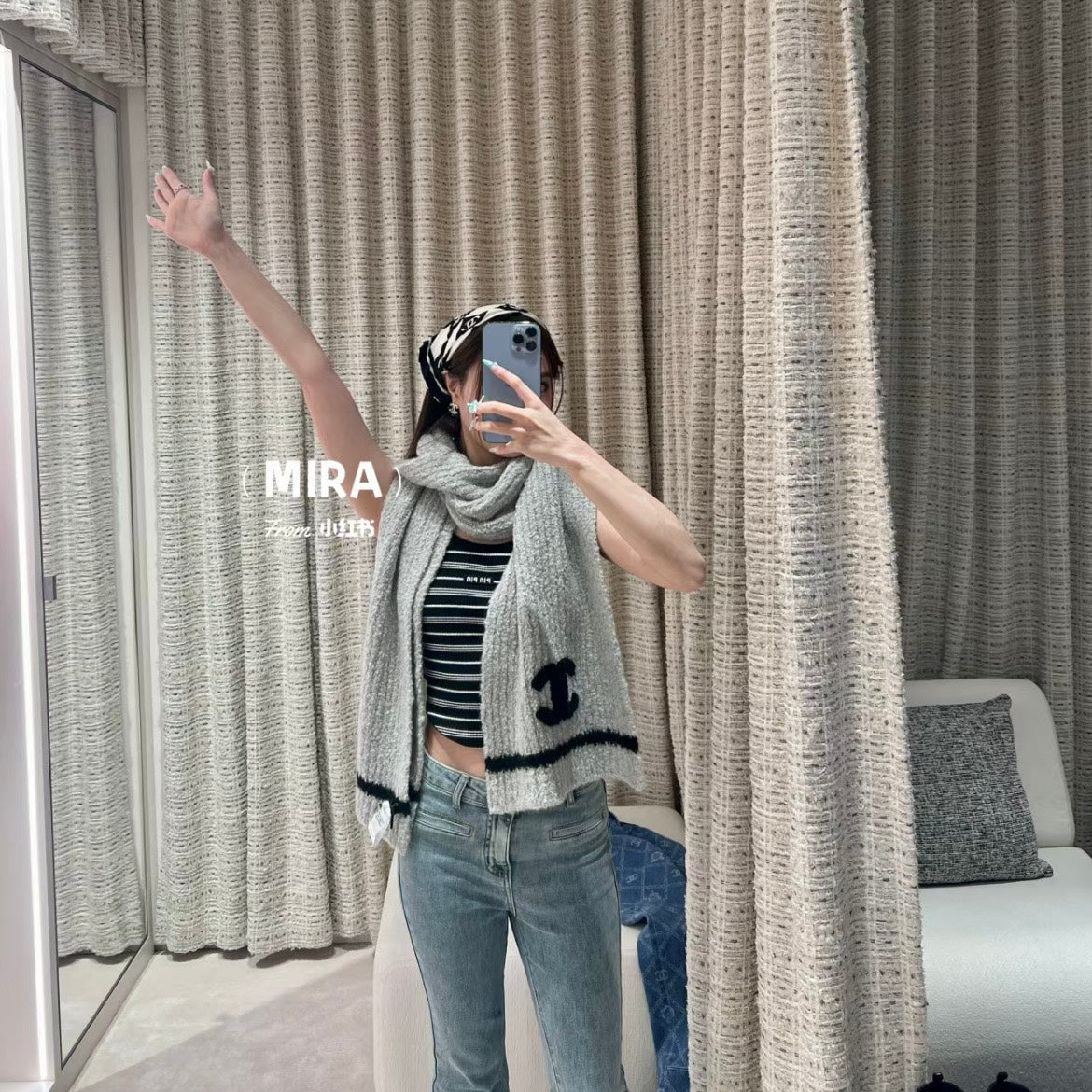 신조 / 샤넬 모자 스카프