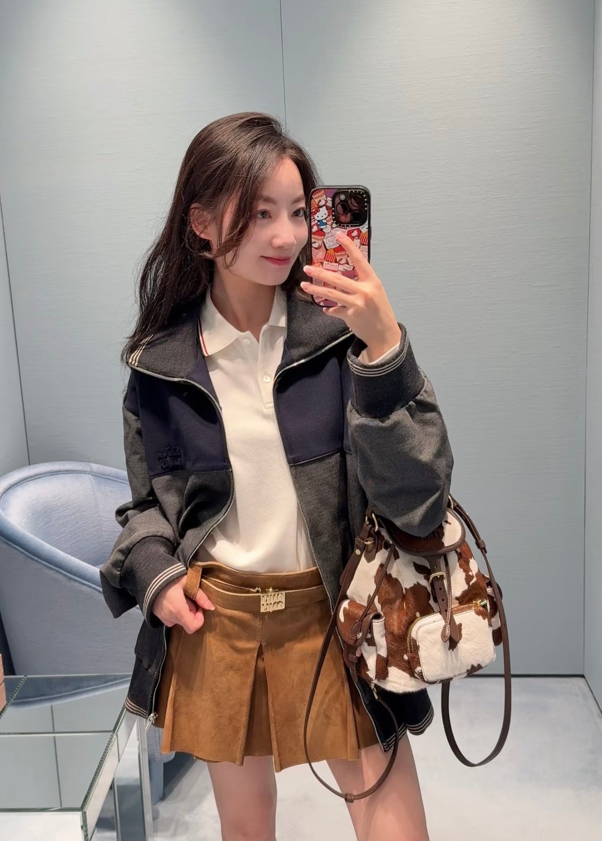 카타 / 미우미우 신형 젖소 무늬 백팩