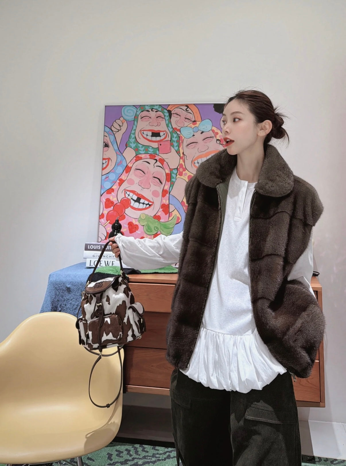 카타 / 미우미우 신형 젖소 무늬 백팩